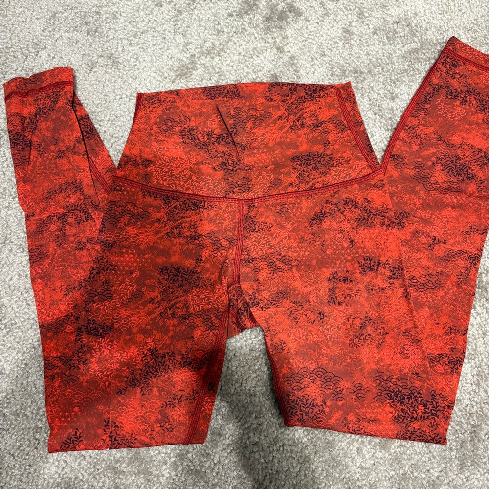 Red and Black Patterned Leggings